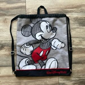 Walt Disney World Parks Mickey Mouse Sketch Drawstring Cinch Bag